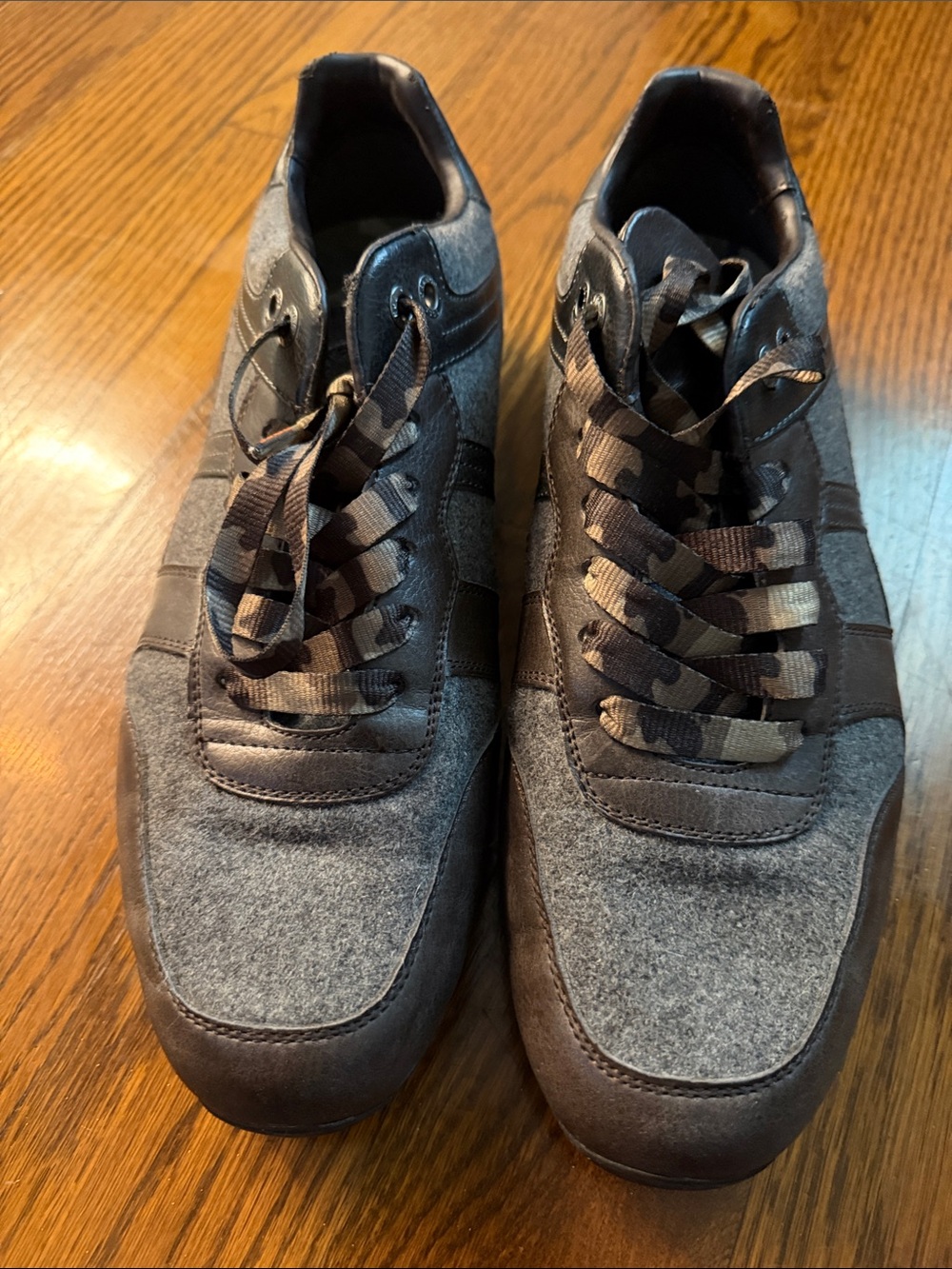 BOSS ORANGE Gray Suede & Felt Men's Sneakers